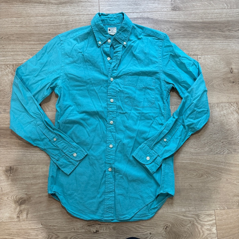 J. Crew Men's Teal Button-Down Shirt